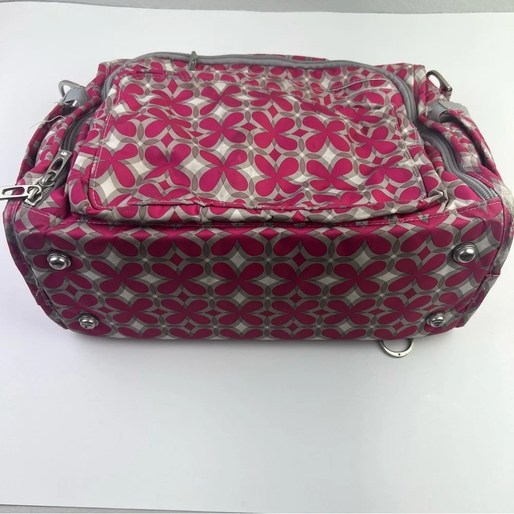 Ju Ju Be Gray Pink Crossbody Backpack Diaper Bag Tote